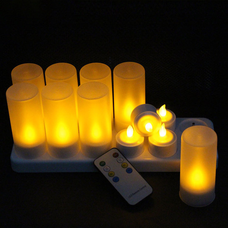 Wholesale USB Rechargeable Plastic Electric Candles LED Candle Tea Light with remote control Valentine's Day Christmas