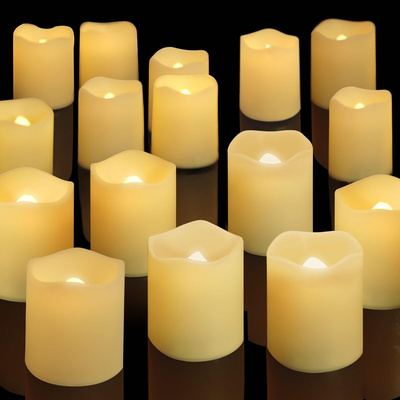 Flameless Votive Candles Electric Fake Candle 24 Pack Battery Operated LED Tea Light for Wedding Halloween Christmas Decorations