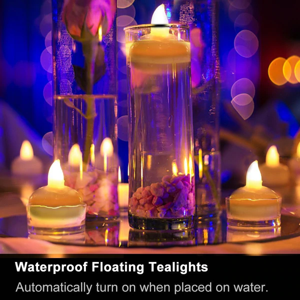 Battery Operated LED Floating Flameless Candles Waterproof Led Candle Floating Tealight