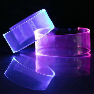 Custom Laser Engraved LED Magnetic Wristband Bracelet Christmas Halloween Party Costume Glow Props