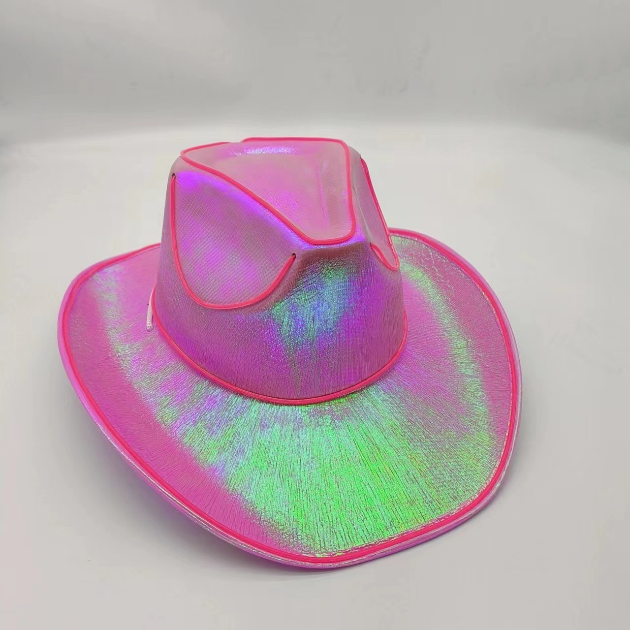 Customized Flashing Neon LED Light Up Cowboy Hat Adult Cowboy Pink Cowgirl Hat for Halloween Christmas