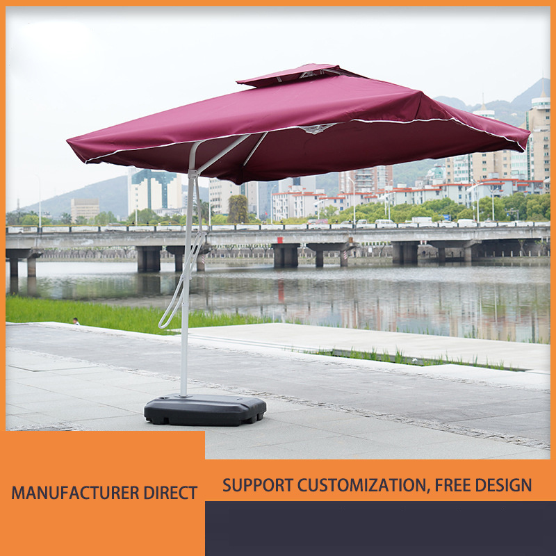 Customized Outdoor Sunshade Garden Beach Cantilever Parasol Patio Umbrella With 8 Strudy Ribs