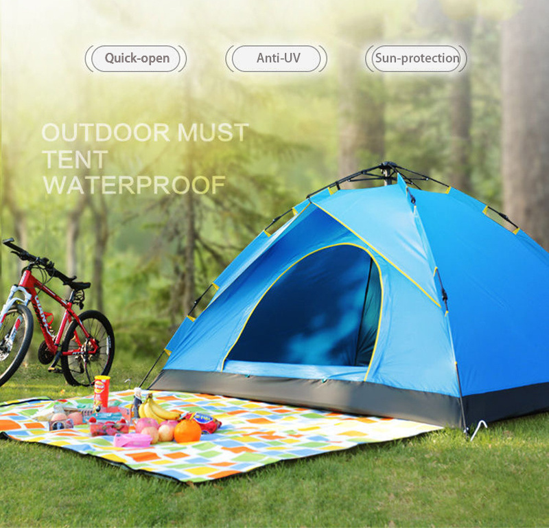 Instant Pop Up 2-3 /3-4 Person Waterproof Outdoor Camping Tent Customized Pop Up Automatic Camping Tent