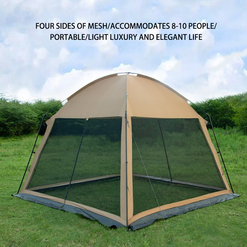 Outdoor Shade 10-12 Person 11 Square Meters Large Space Camping Picnic Party Beach Portable Foldable Pergola Mosquito Net Tent