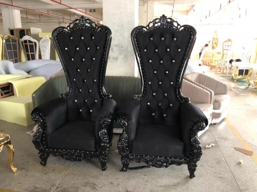 2109 Latest 5 Years Warranty Top Quality Luxuary European Style Black Palace Spa Pedicure Chair Throne Chair