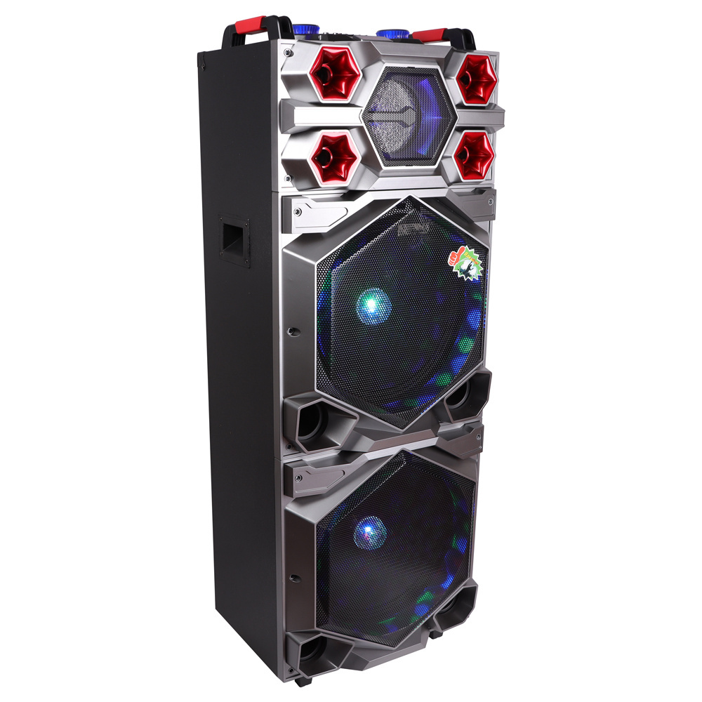 2024 New Audio Creative 15 inch Subwoofer Portable Trolley Speaker with BT and two wireless microphone