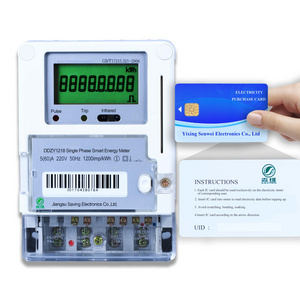 OEM/ODM Smart Prepaid Electric Energy Meter Wholesale Price IC Card Single Phase Prepayment PLC Meter With Lora/RS485