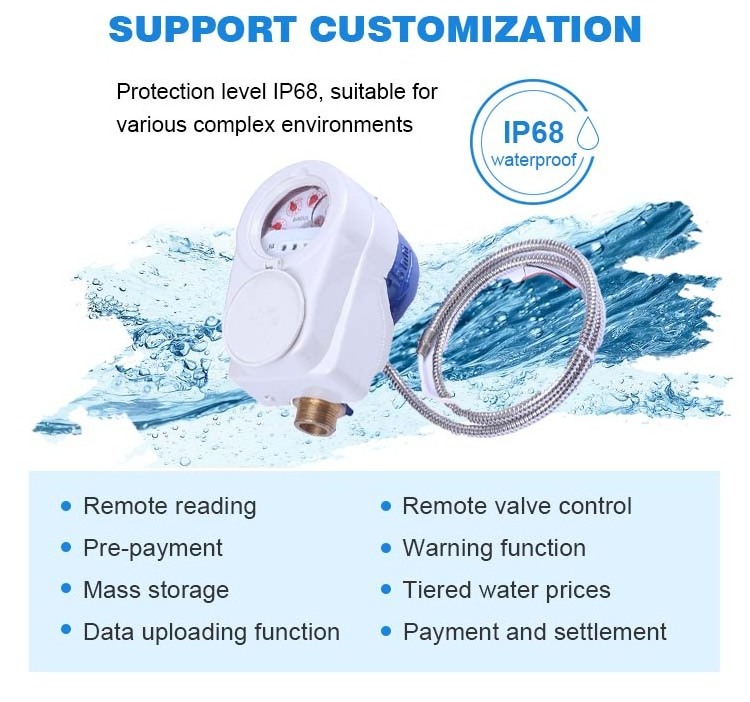 Valve Control Prepaid Water Meter Lora Ultrasonic Wireless Remote Reading Water Meter Easy Maintenance