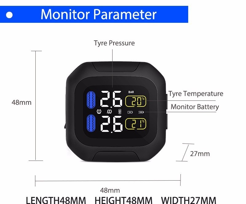 External sensors for Motorcycle TPMS tire pressure monitoring system USB TPMS