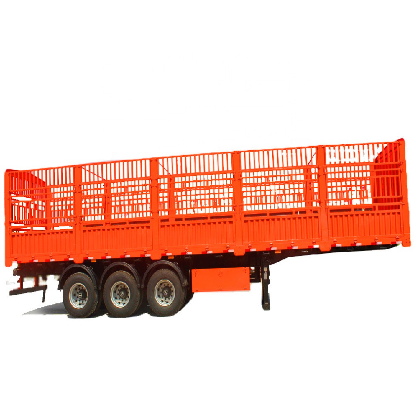 YONG XING  High Quality Livestock Semi Trailer Hot Sale Bulk Cargo Transport Fence Cargo Trailer excavator semitrailer