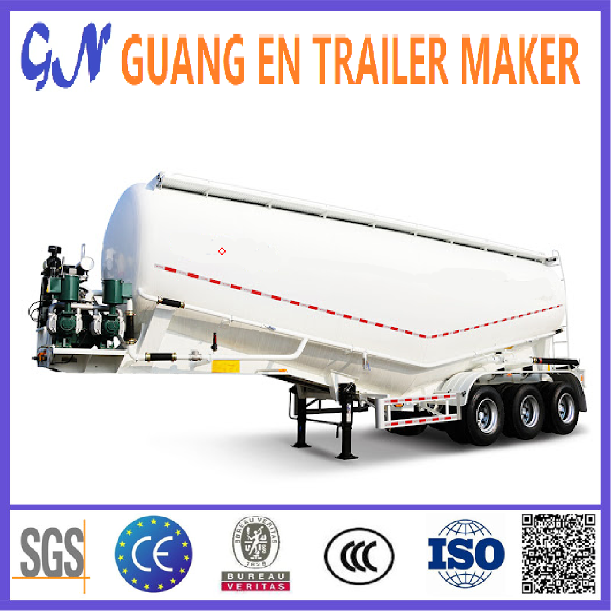 3Axles New Or Used Truck Trailer 45 cbm Tanker Load 60Ton Bulk Soil Sand Powder Storage Tank Cement  Semi Trailer