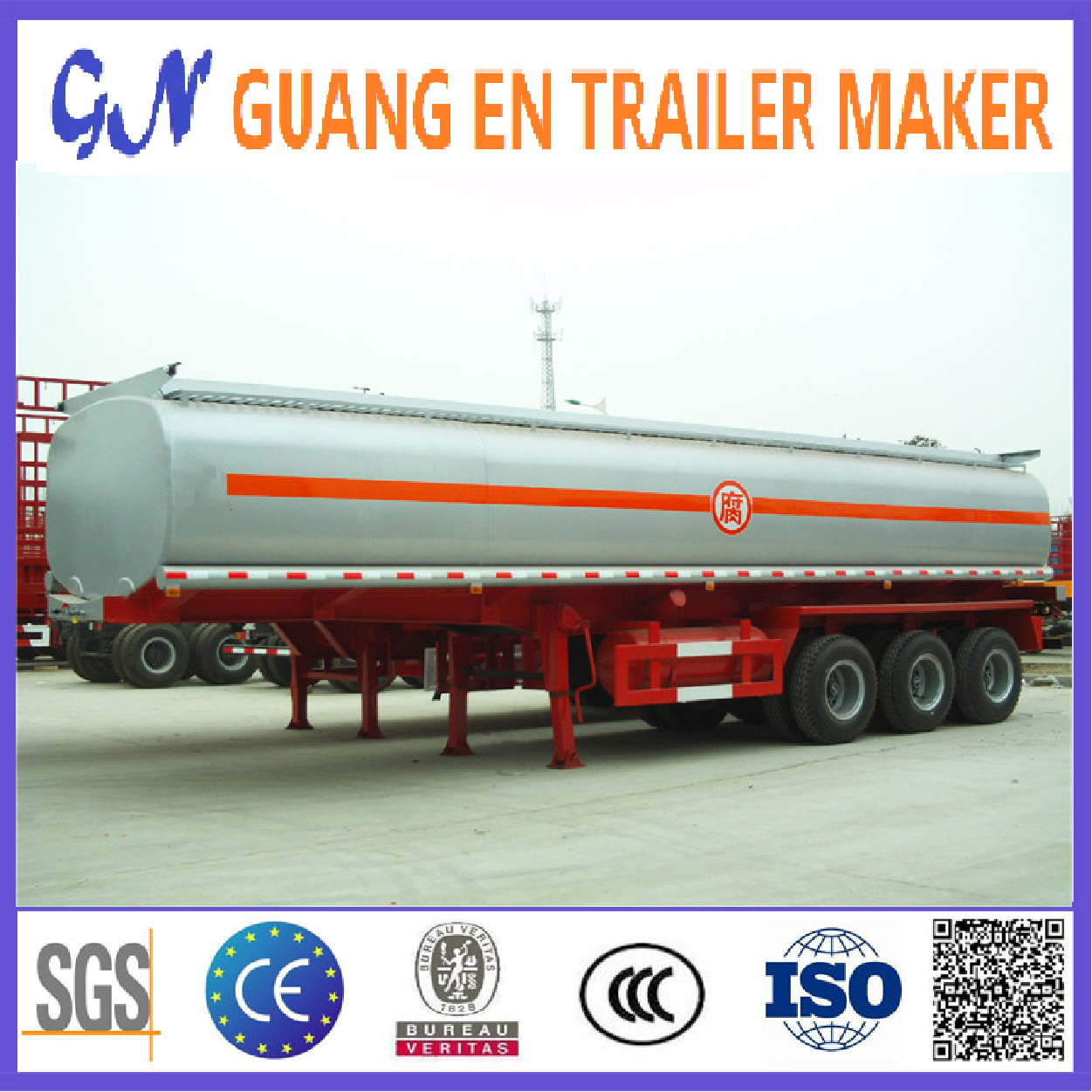 Liquid 3 Axle 42000 45000 48000 Liters Diesel Oil Tank Fuel Tanker Truck Semi Trailer For Sale