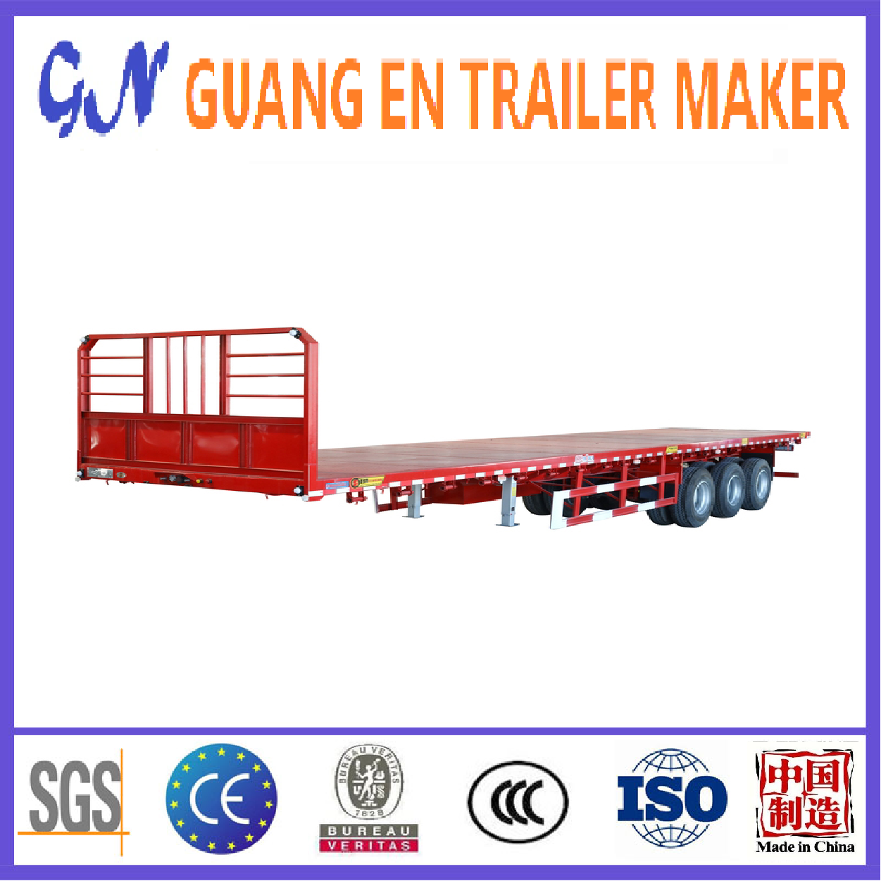 2/3/4 Axles 40 feet 20ft 40ft Shipping Container Flat Bed Flatbed Semi Trailer for Sale