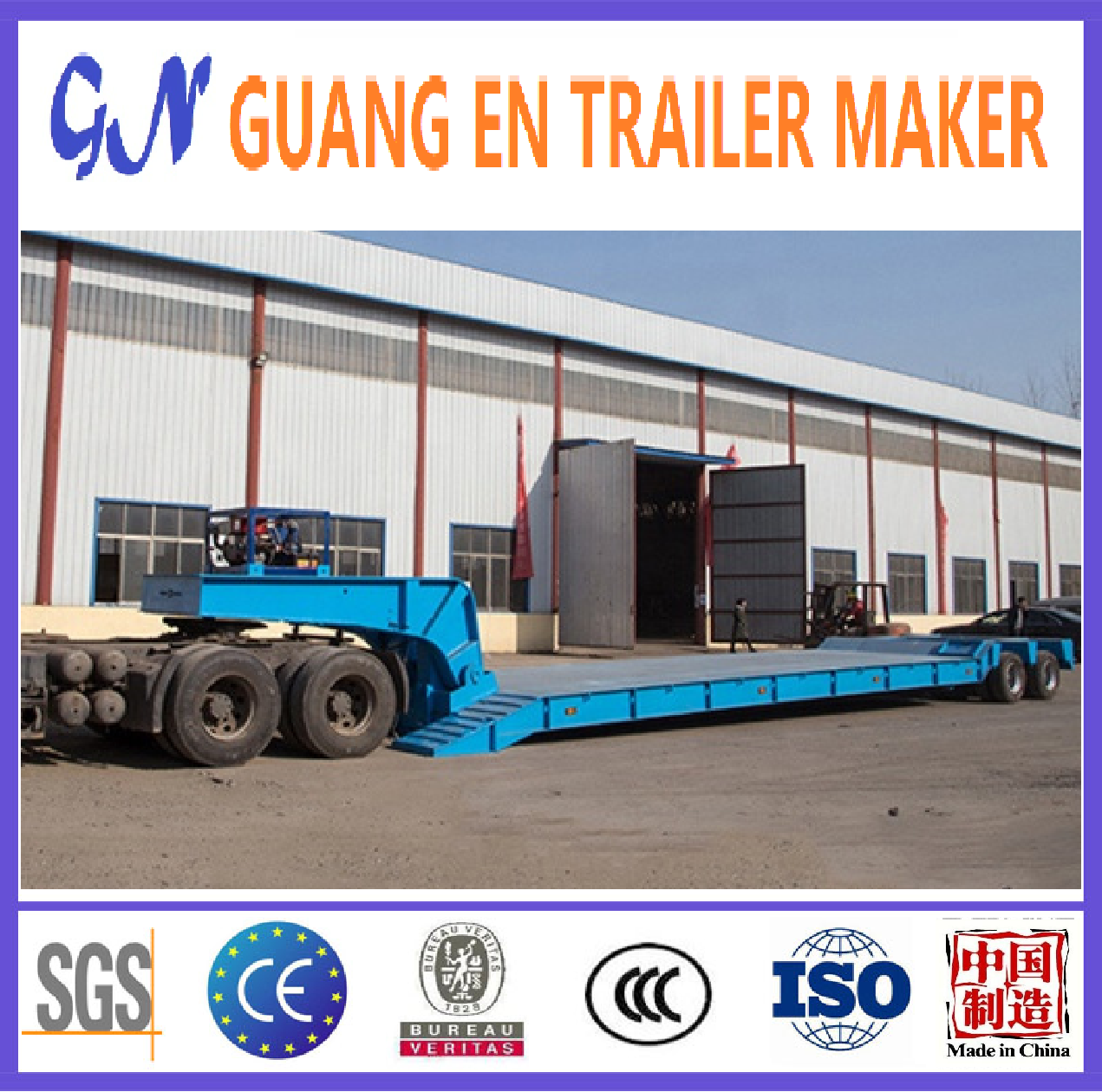 Good sale 13-18m 3 4axle Lowbed semi trailer for 60 Ton New Low Loader Bed SemiTrailer with Transport Bus and rail vehicle