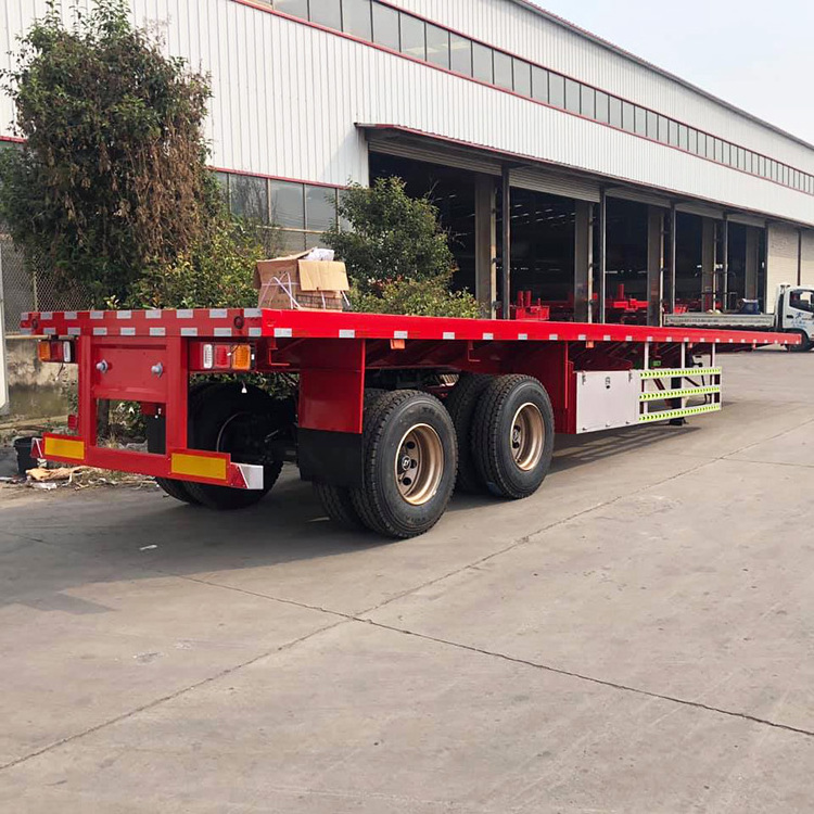 Flatbed semi-trailer 2 axles 40 tons 20 feet 40 feet container transport flatbed utility trailers and trucks