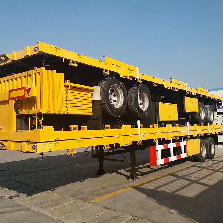 Flatbed semi-trailer 2 axles 40 tons 20 feet 40 feet container transport flatbed utility trailers and trucks