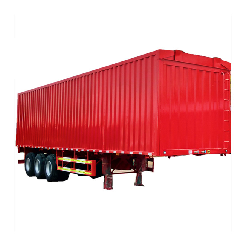 Chinese Whosale Price  3 axle 40 ft 50/60tons box structure curtain side semitrailer hot sale cargo box van semi truck trailer