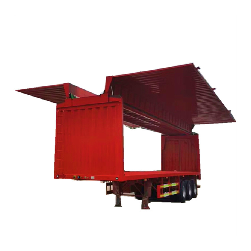 Chinese Whosale Price  3 axle 40 ft 50/60tons box structure curtain side semitrailer hot sale cargo box van semi truck trailer