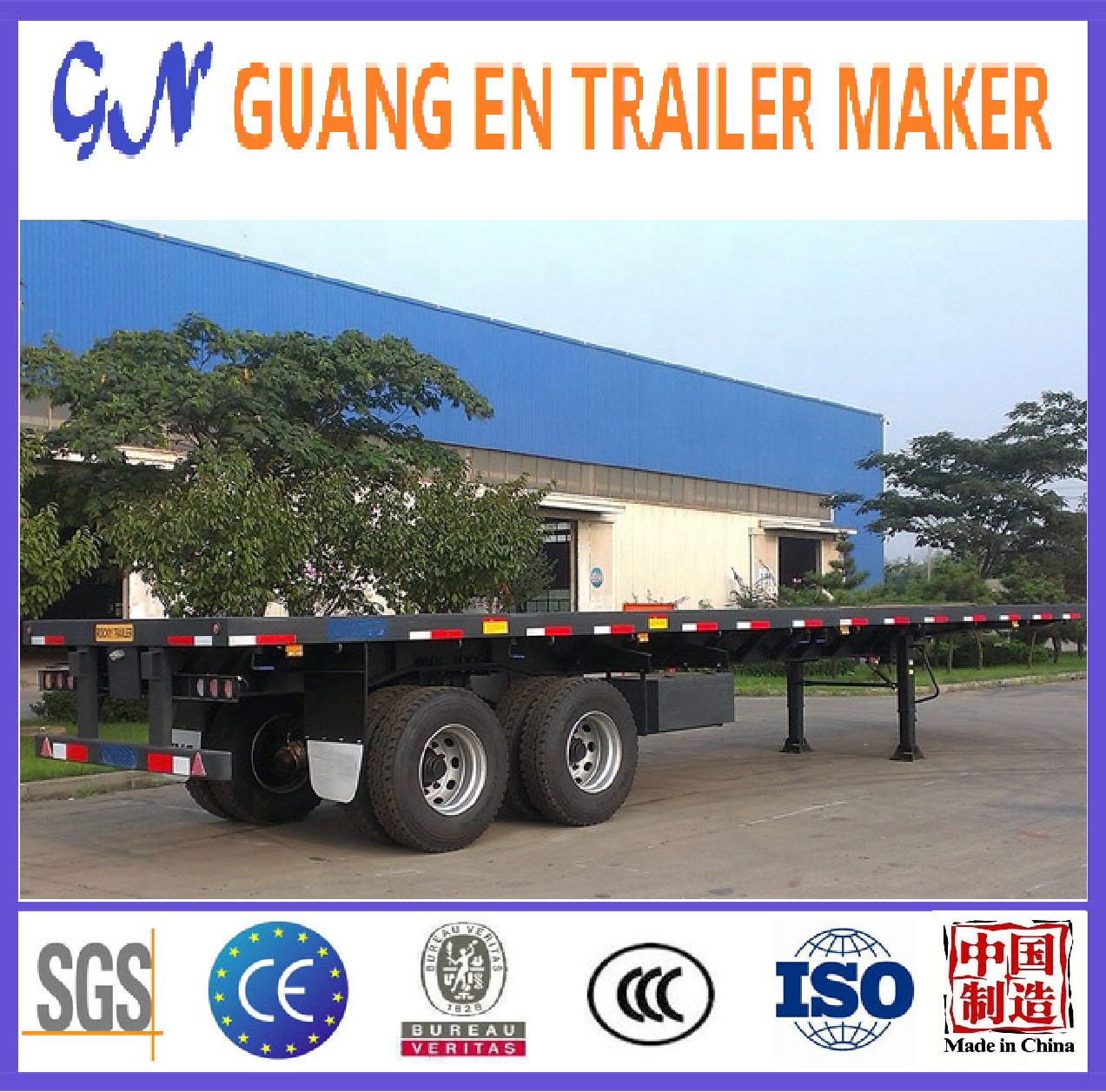 2/3/4 Axles 40 feet 20ft 40ft Shipping Container Flat Bed Flatbed Semi Trailer for Sale