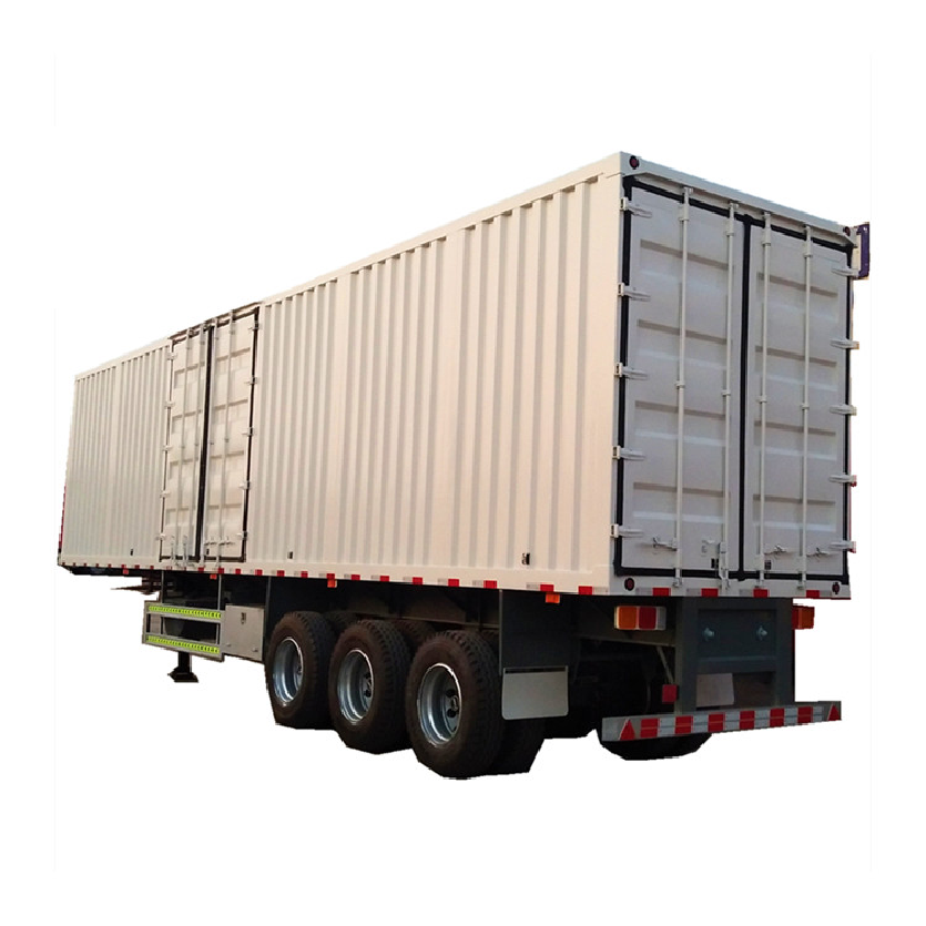 Chinese Whosale Price  3 axle 40 ft 50/60tons box structure curtain side semitrailer hot sale cargo box van semi truck trailer