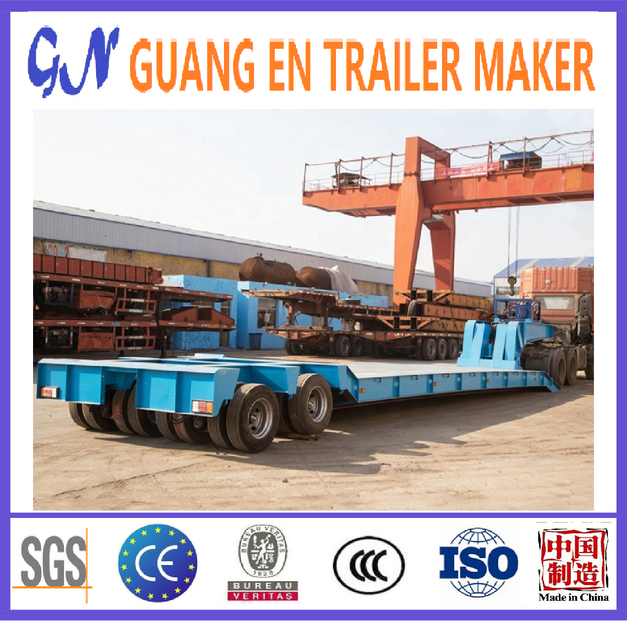 Good sale 13-18m 3 4axle Lowbed semi trailer for 60 Ton New Low Loader Bed SemiTrailer with Transport Bus and rail vehicle