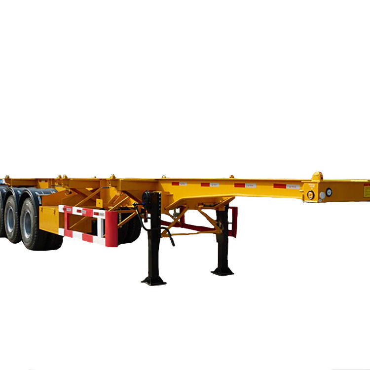 Hot sale 3 Axles 20 Ft Towing Small 60 Tons 2 Container Chassis Skeleton Semi Trailer For Sale