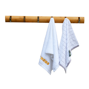 Wooden Wall Mount Coat Rack Shelf Hanger With 6 Durable Hooks For Hanging Towels