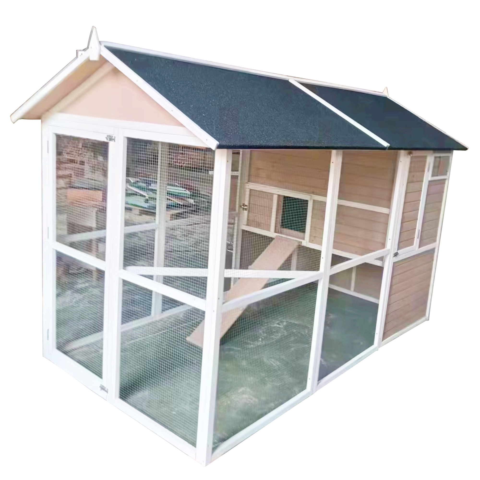 Xxl Walk In Chicken Run Cage Tractor Nest 20 chickens Polyurethane Wood Playhouse Chicken Coop House