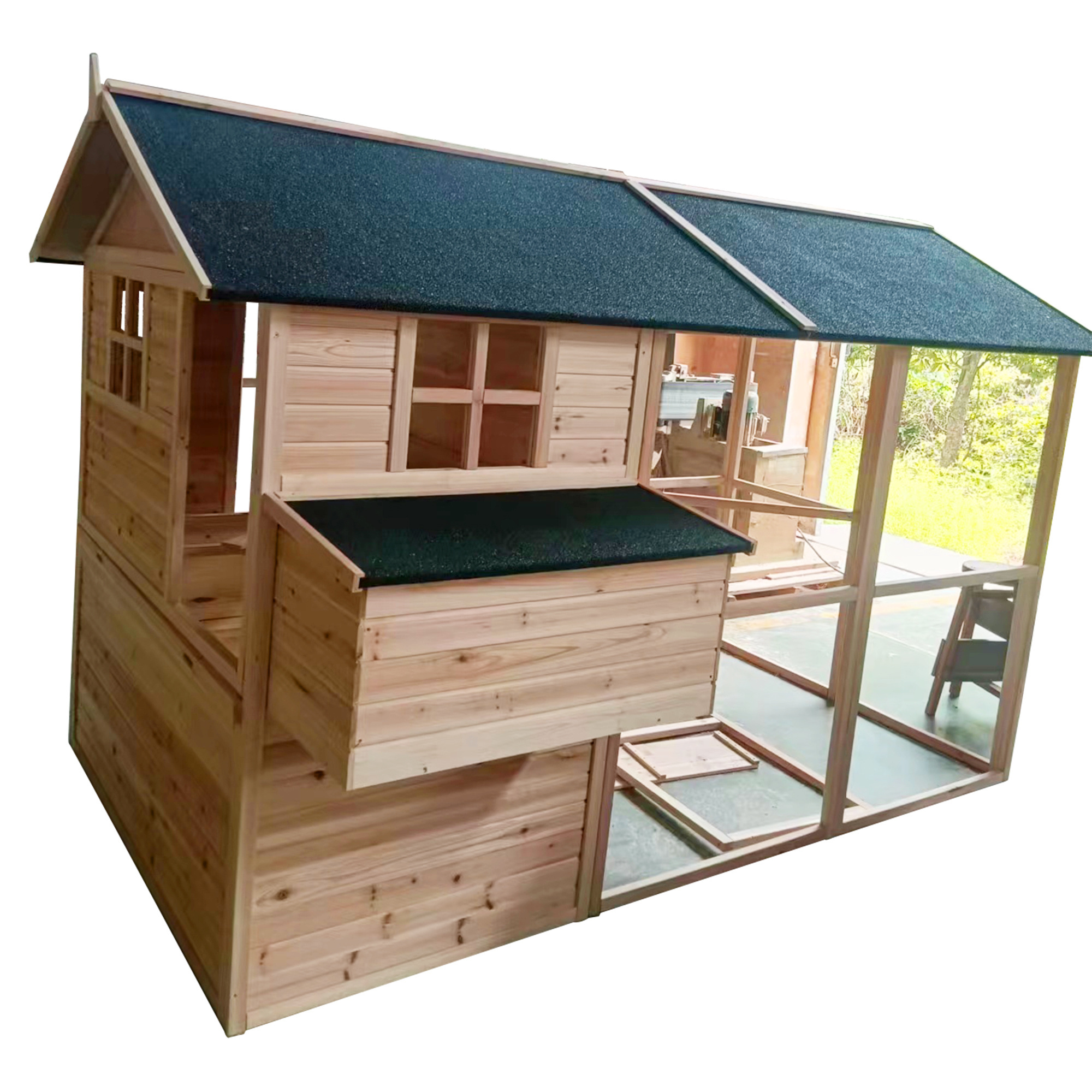 Xxl Walk In Chicken Run Cage Tractor Nest 20 chickens Polyurethane Wood Playhouse Chicken Coop House