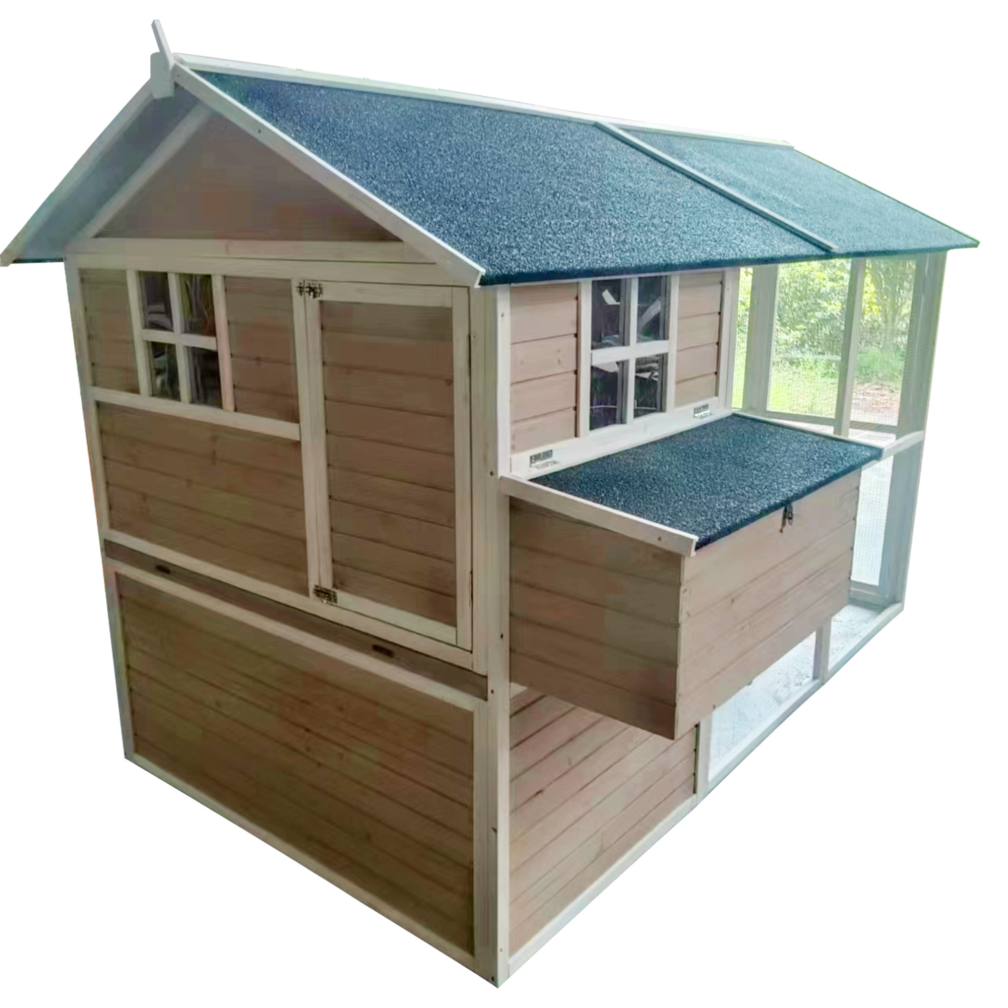 Xxl Walk In Chicken Run Cage Tractor Nest 20 chickens Polyurethane Wood Playhouse Chicken Coop House