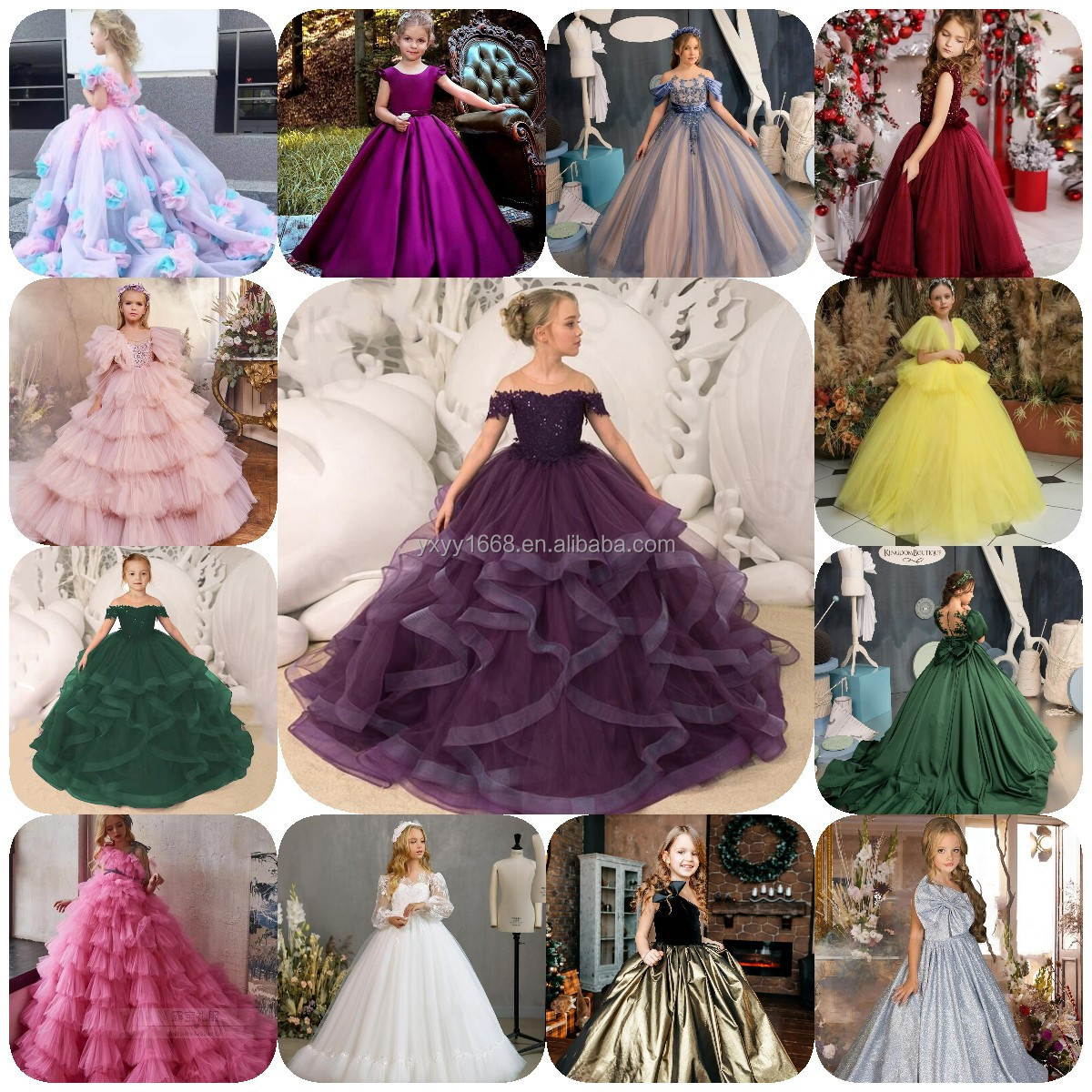 Kids Children Prom Gown Wedding Party Dresses Evening Formal Dress Clothing Girls Princess Christmas Birthday Dress