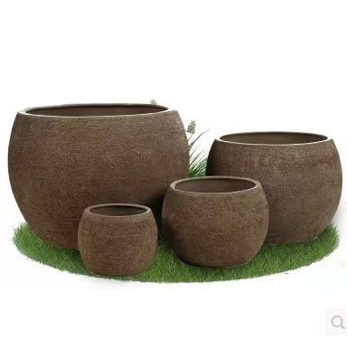 Vietnamese Glazed Pots -Ceramic Flower Pot  - Round Jar - Garden Planter -  Indoor - Outdoor Pottery - Plant Vase