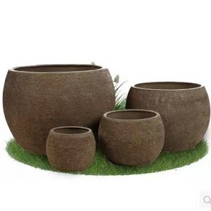 Vietnamese Glazed Pots -Ceramic Flower Pot  - Round Jar - Garden Planter -  Indoor - Outdoor Pottery - Plant Vase