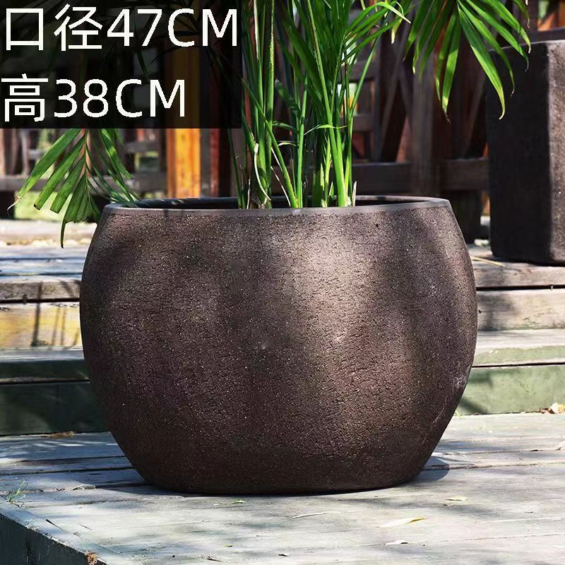 Vietnamese Glazed Pots -Ceramic Flower Pot  - Round Jar - Garden Planter -  Indoor - Outdoor Pottery - Plant Vase