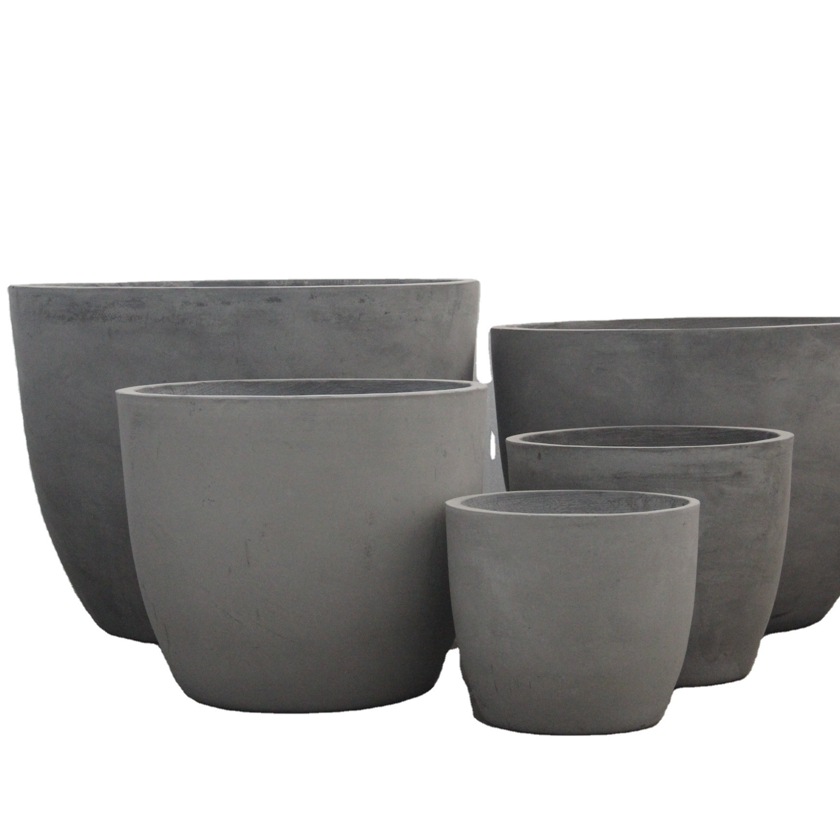 Large Black and white fiberglass pots for plants indoor and outdoor use