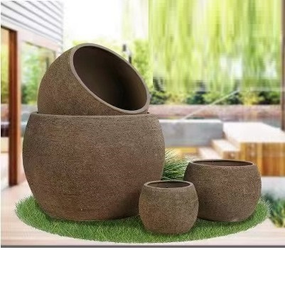 Vietnamese Glazed Pots -Ceramic Flower Pot  - Round Jar - Garden Planter -  Indoor - Outdoor Pottery - Plant Vase