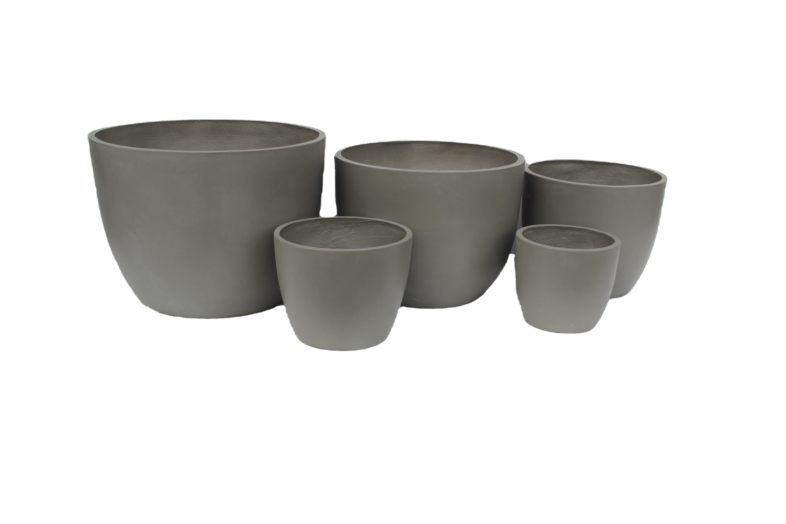 Large Black and white fiberglass pots for plants indoor and outdoor use