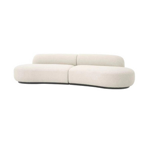 Italian light luxury curved sofa irregular corner size living room model room design master white milk sofa