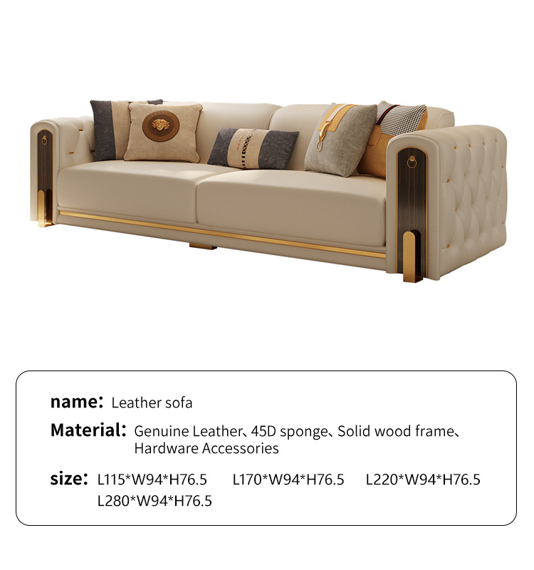 for home luxury high back hotel premium u shape sectional modern leather sofa three seater sofa living room set furniture