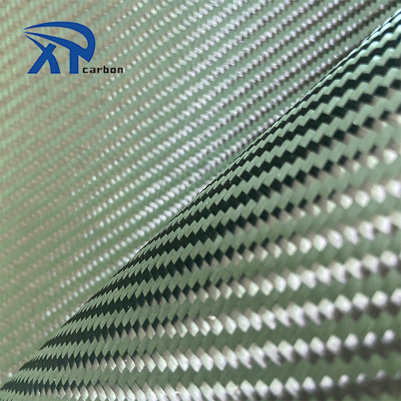 Carbon Kevlars Hybrid Fabric Green Colour Carbon Aramid Fiber Cloth