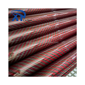 Factory price wholesale matte black telescopic Carbon fiber tube  carbon kevlars tube red+black