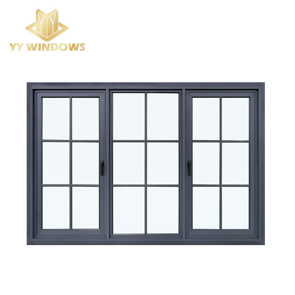 NFRC standards high energy efficiency double glazing aluminum casement windows double casement window with grill