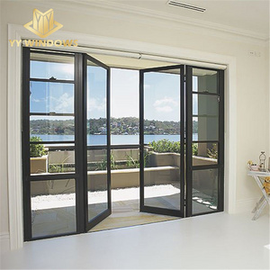 Hurricane impact Miami Dade Test Aluminum  Exterior French Glass Doors Modern Entry Front Pivot Doors