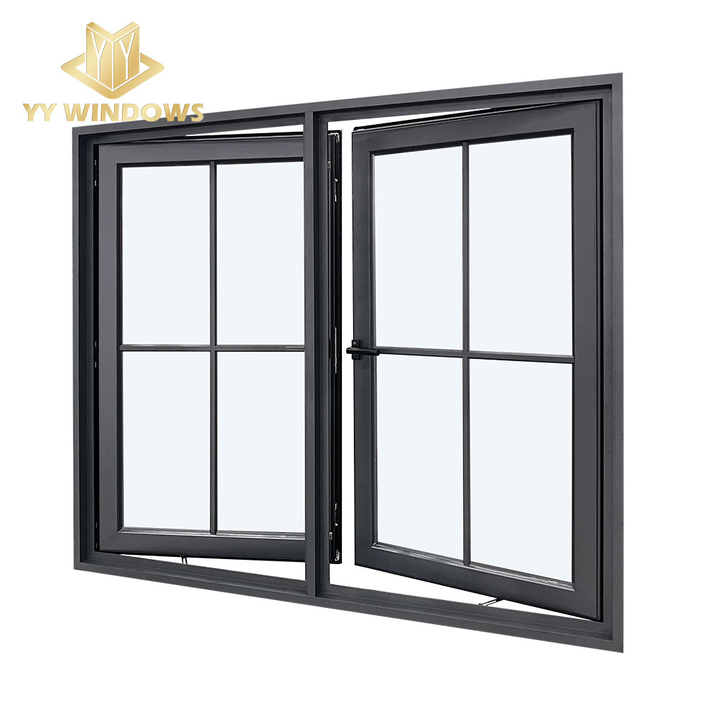 NFRC American Standard energy saving aluminum double glaze casement window for home