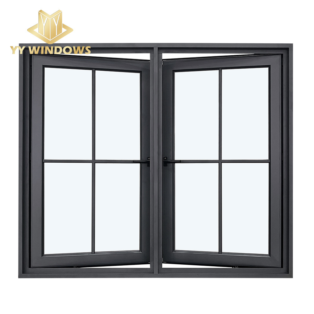 NFRC American Standard energy saving aluminum double glaze casement window for home