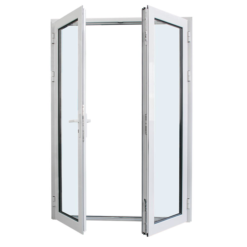 Double Glazed Glass Aluminum Profile Heat Insulated Sound Proof Hinged Doors