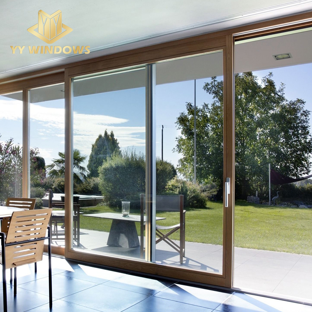 USA standards NFRC  high energy efficiency double tempered glass aluminum lift and slide doors for exterior