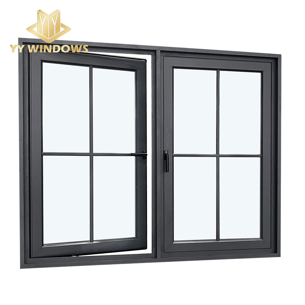 NFRC American Standard energy saving aluminum double glaze casement window for home