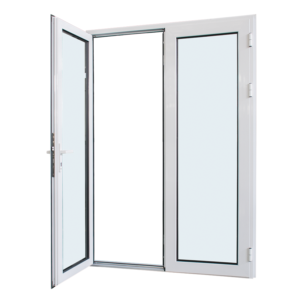 Double Glazed Glass Aluminum Profile Heat Insulated Sound Proof Hinged Doors