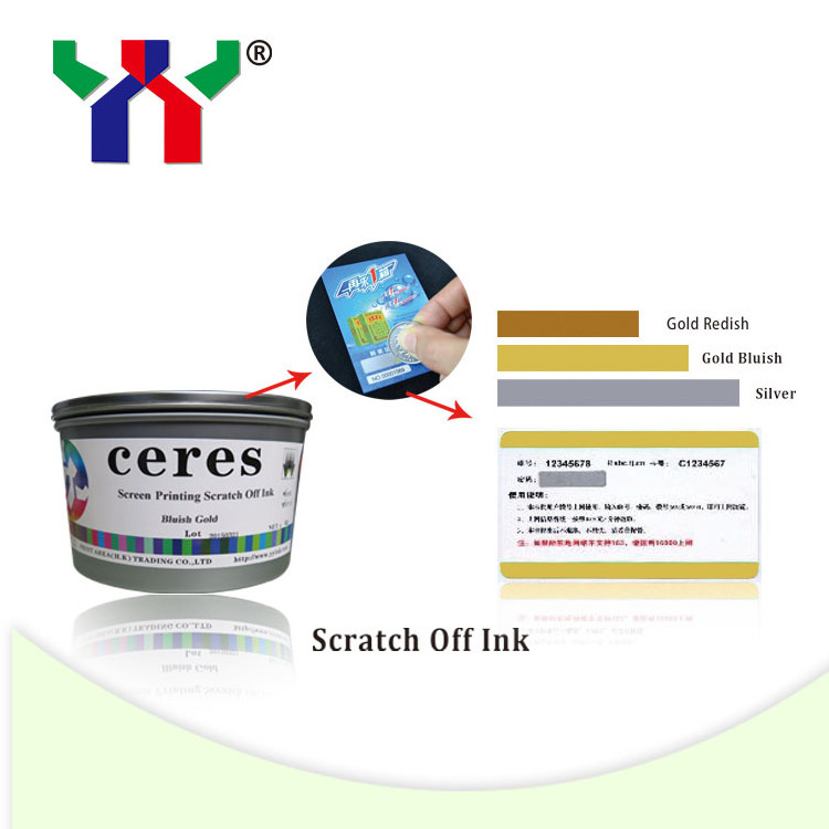 Ceres screen printing uv scratch off Ink black /silver color for scratch card printing machine